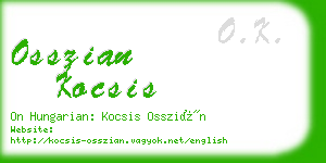 osszian kocsis business card